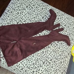 Over the knee boots/ burgundy color size 7.5